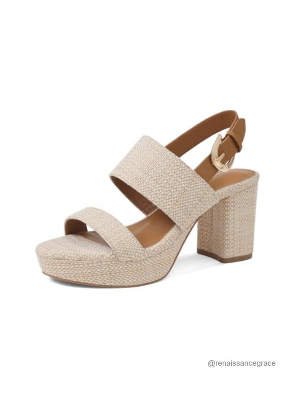 Block Heel Platform Sandals with Ankle Strap Open Toe Summer Dress Shoes